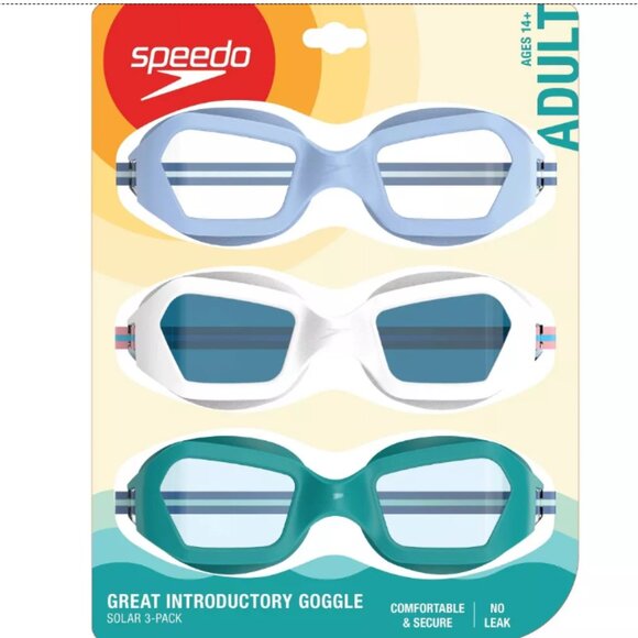 Speedo Endcap Adult - 3pk: Anti-Fog Polycarbonate Swim Masks, Ages 14+ - NIB - Picture 2 of 3